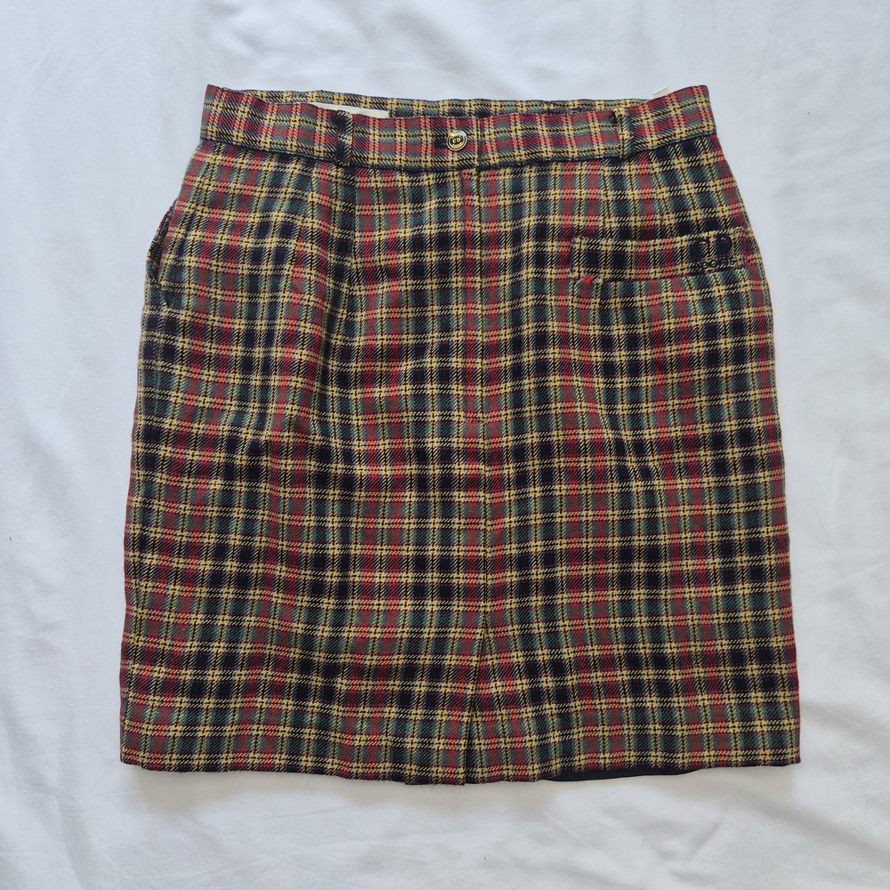 Christian Dior Sports Classic Plaid Pencil Skirt - Red/Green/Yellow